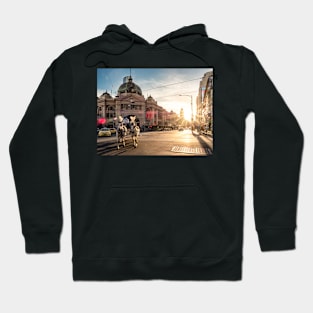 Horse and Cart at Flinders St Station Hoodie